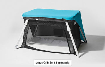 Lotus Crib Fun Shade in Blue. "Lotus Crib Sold Separately"